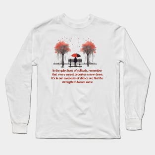 Whispers of Cherry Blossoms: A Portrait of Solitude Long Sleeve T-Shirt